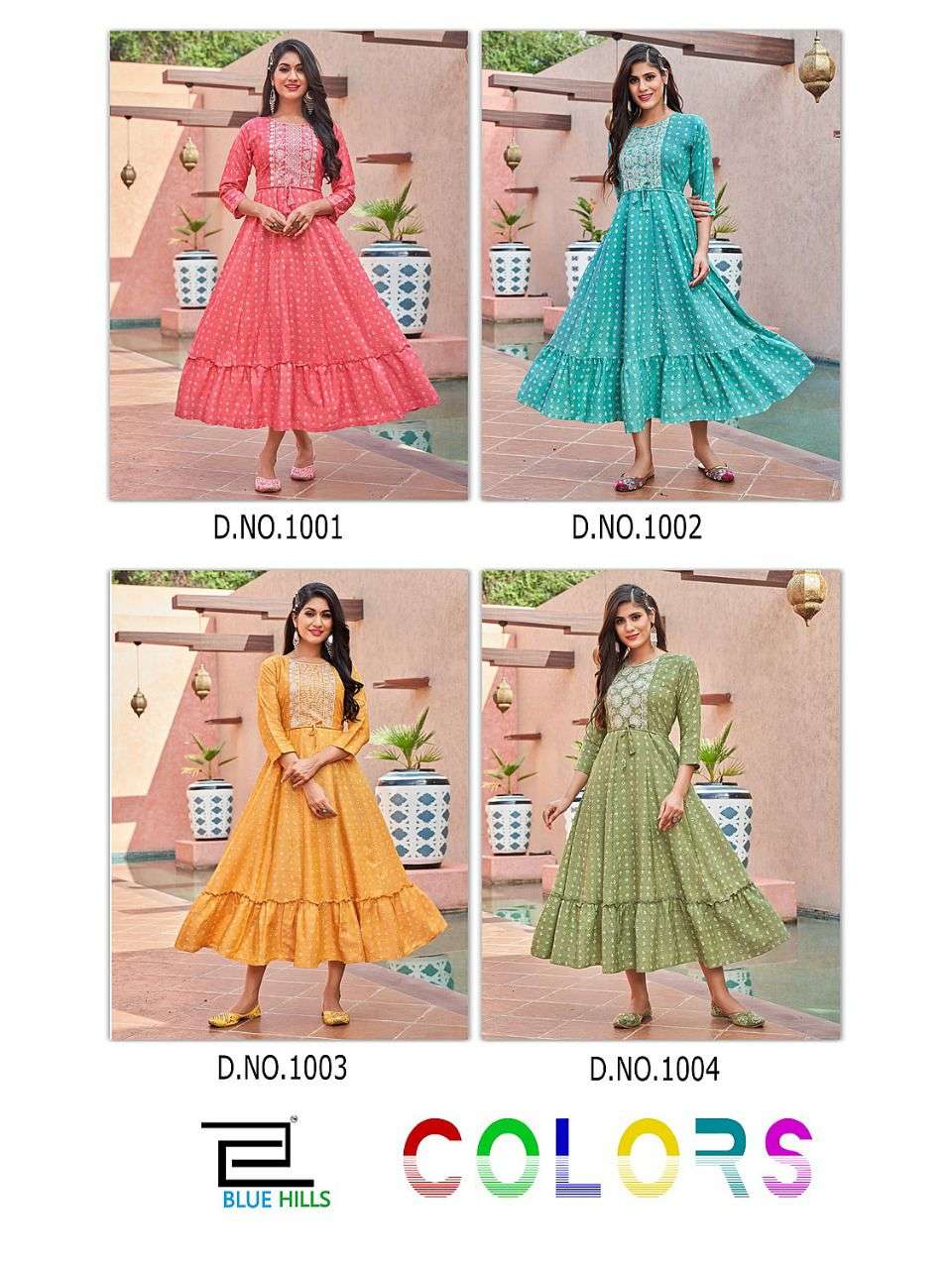 Blue Hills-Colors-14Kg-Rayon-Print-Anarkali-Gown-Kurti-Collage